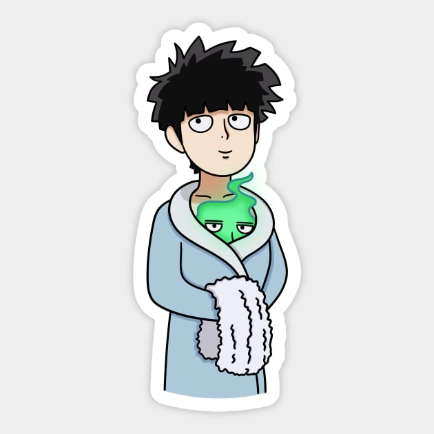 Bathrobe. Ekubo and Shigeo Sticker by Zoryan Kvit